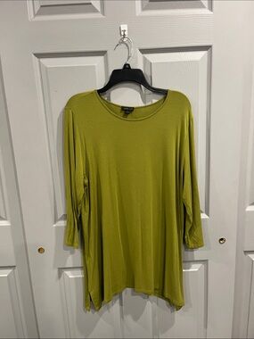 J.Jill Chartreuse Green 3/4" Sleeve Tunic Top